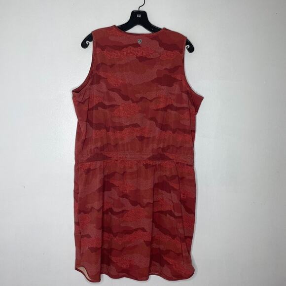 Kuhl XL Red Camo Sleeveless Dress Outdoor Drawstring Pockets Athletic Travel - Picture 5 of 7